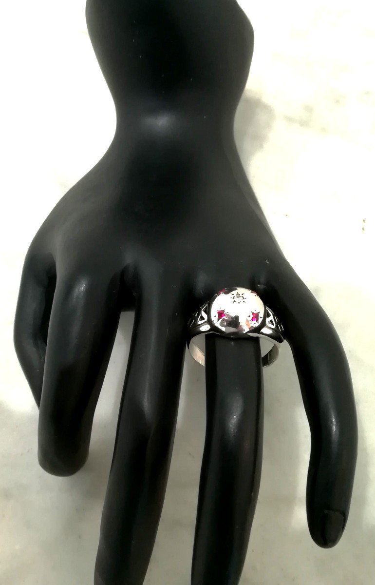 Vintage Silver Ball Ring-photo-2