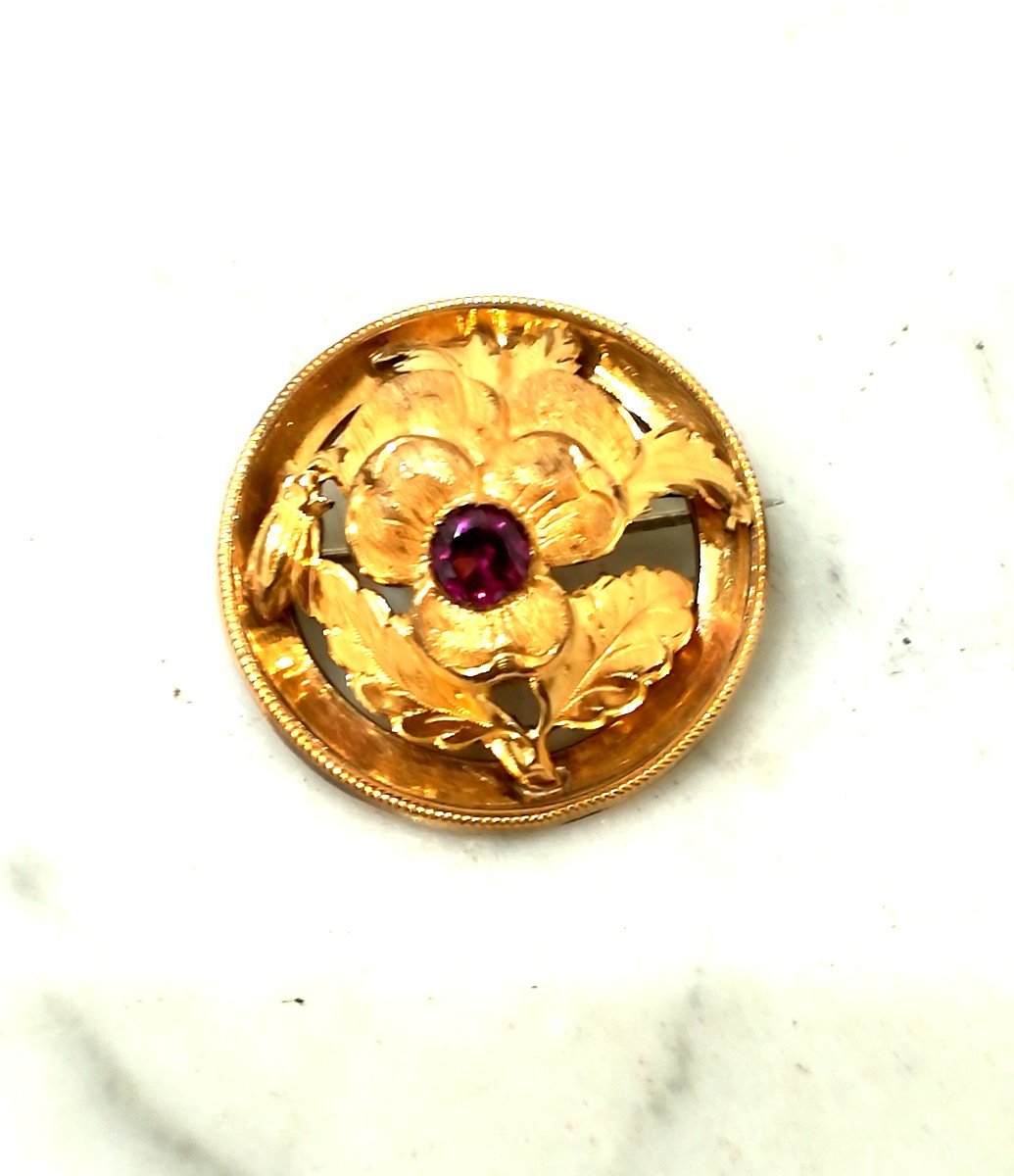 Broche Ancienne Plaqué Or