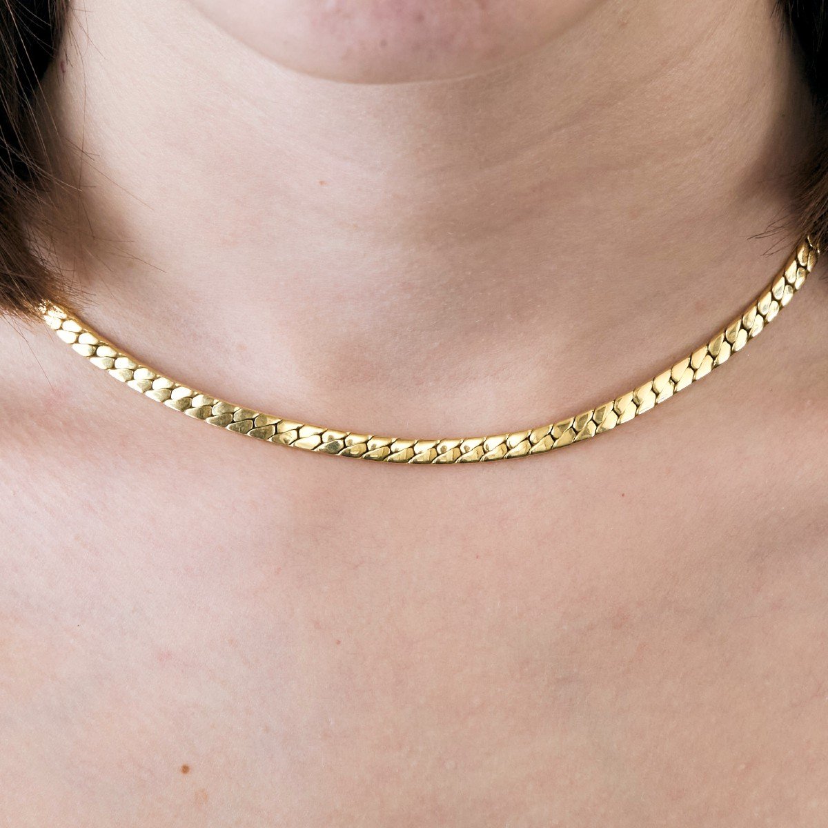 Flat Curb Chain Necklace-photo-3