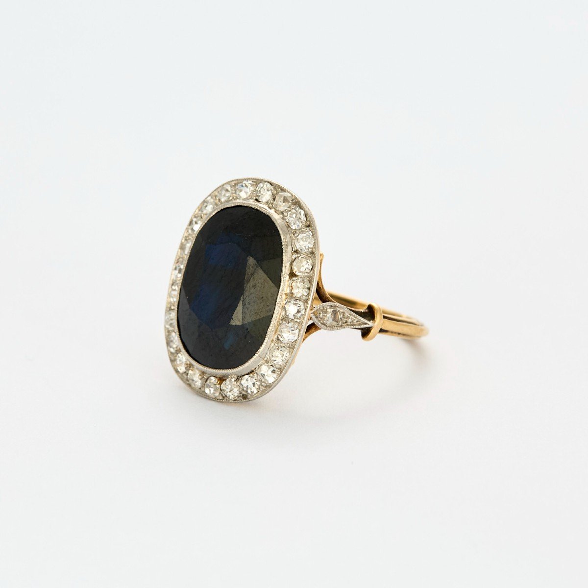 Pompadour Art Deco Sapphire Ring-photo-2