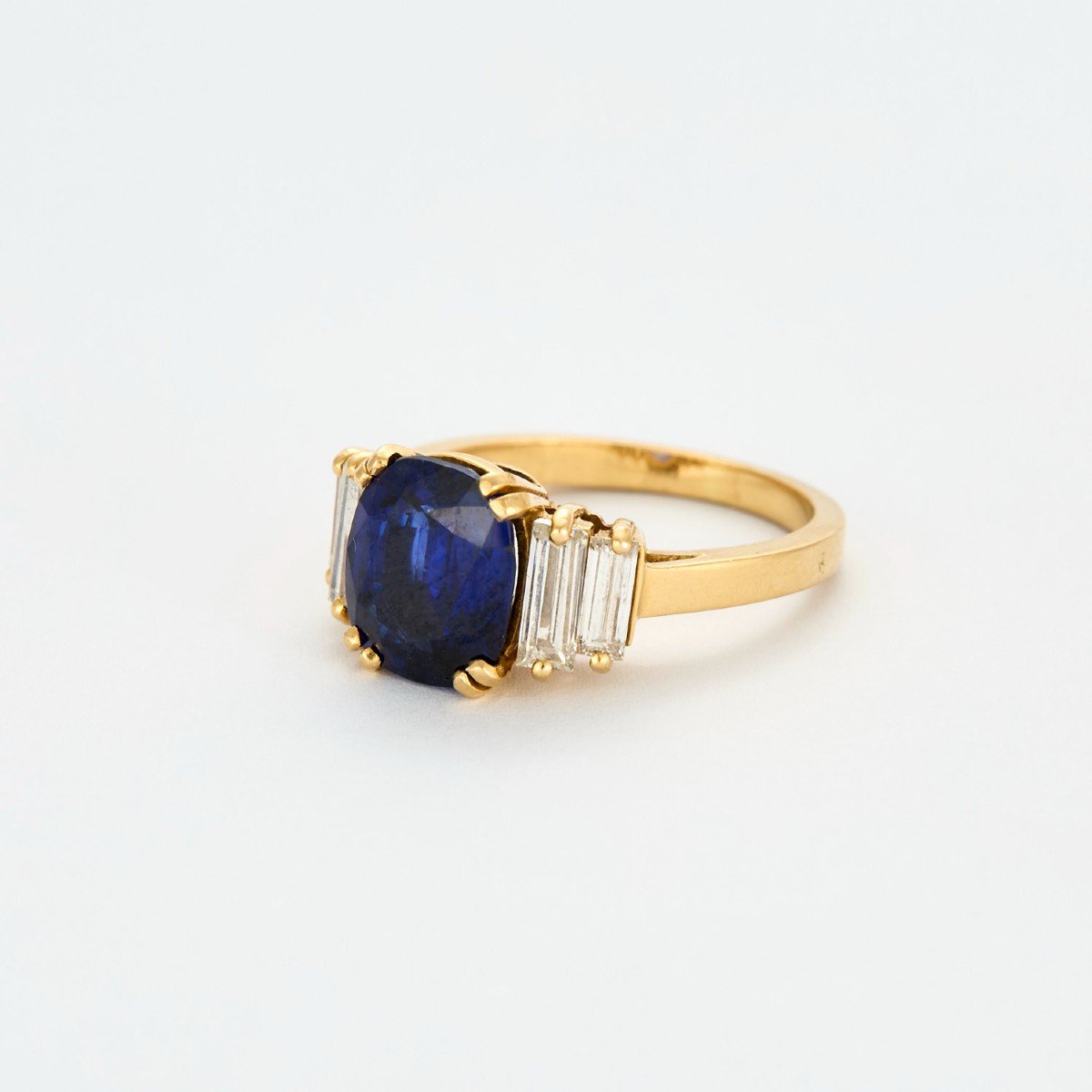 Sapphire Diamond Baguette Ring-photo-2