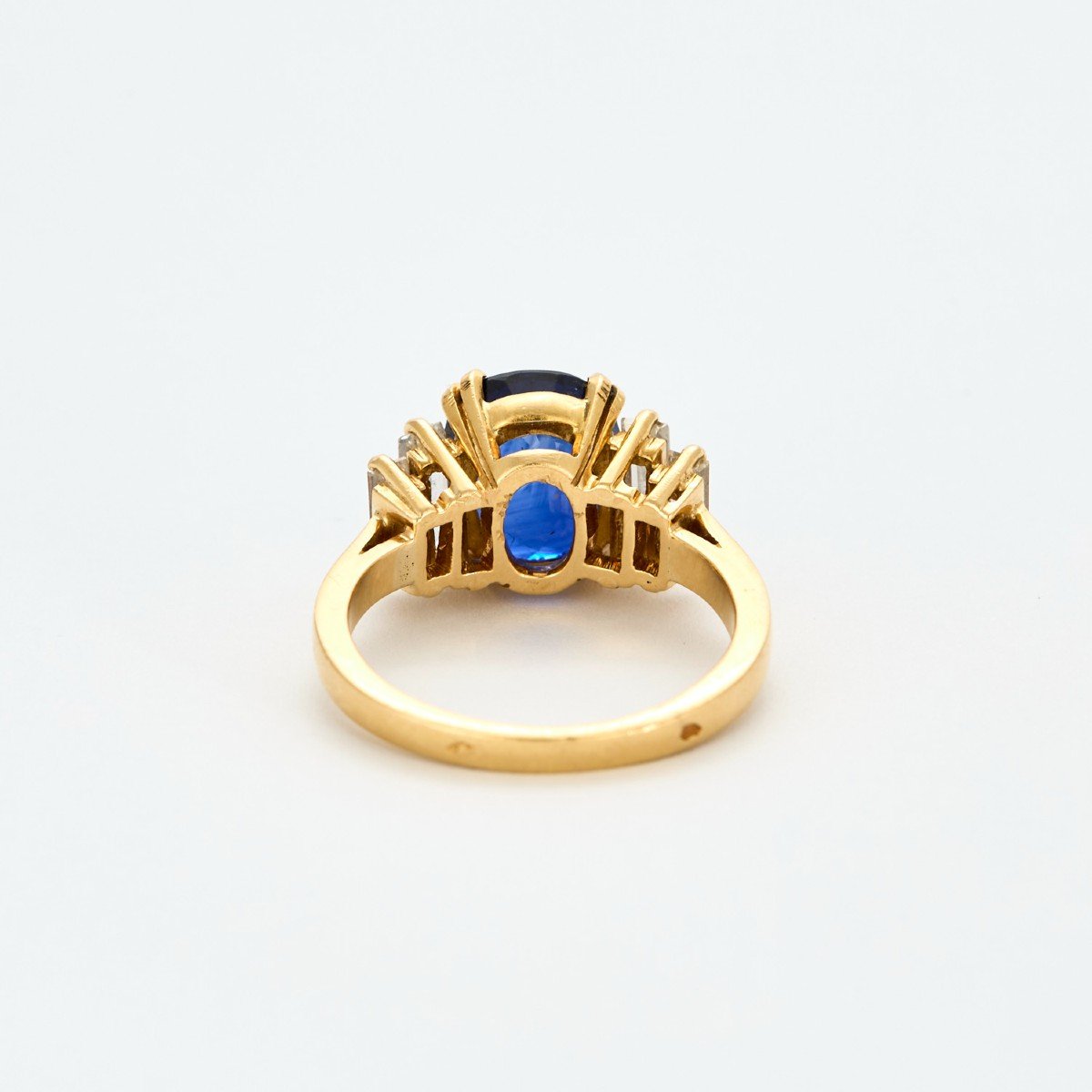 Sapphire Diamond Baguette Ring-photo-1