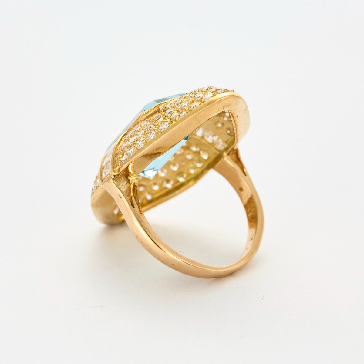 Bague Marquise Aigue Marine Diamants-photo-4