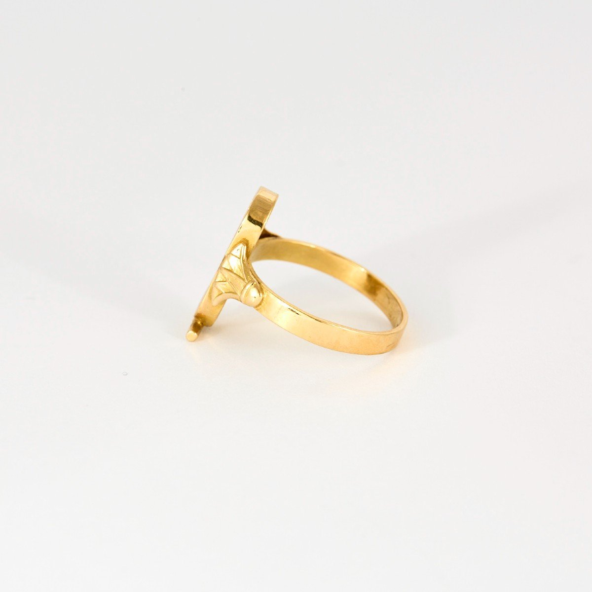 Yellow Gold Egyptian Cartouche Ring-photo-3