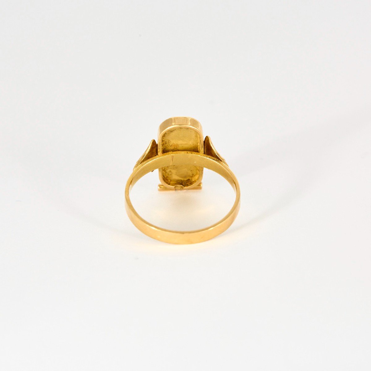 Yellow Gold Egyptian Cartouche Ring-photo-4