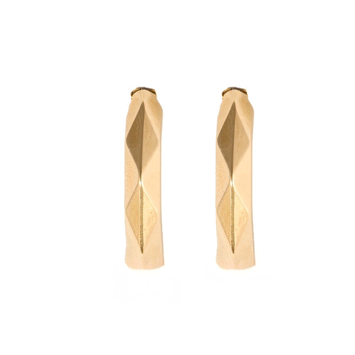 Faceted Rose Gold Creoles