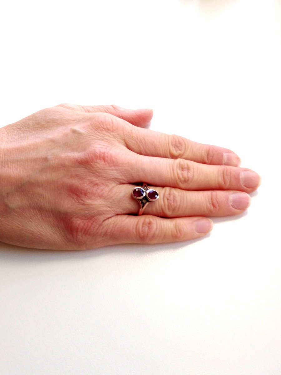 Romantic Garnet  Gold Ring-photo-1