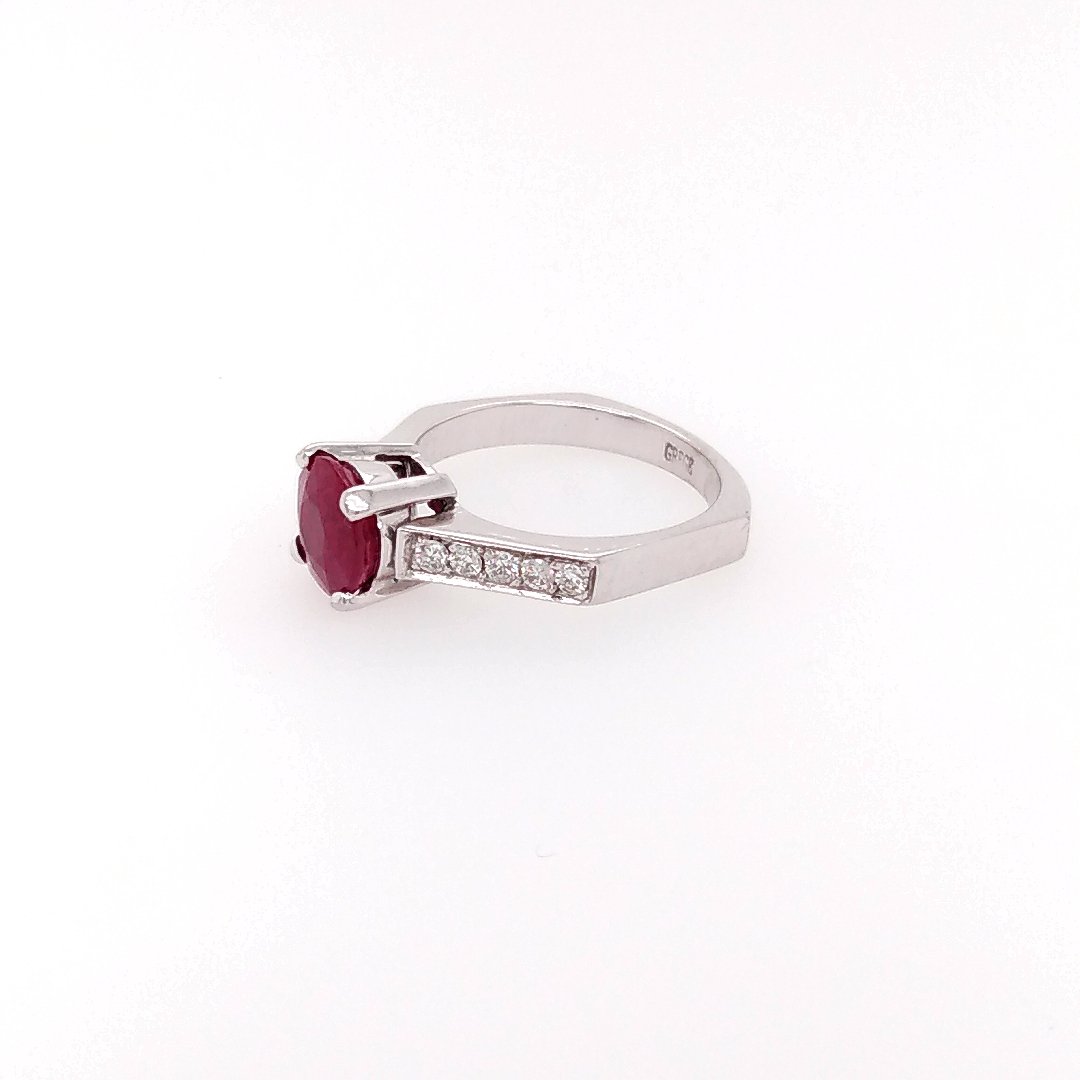 Bague Or Blanc Rubis Diamants-photo-4