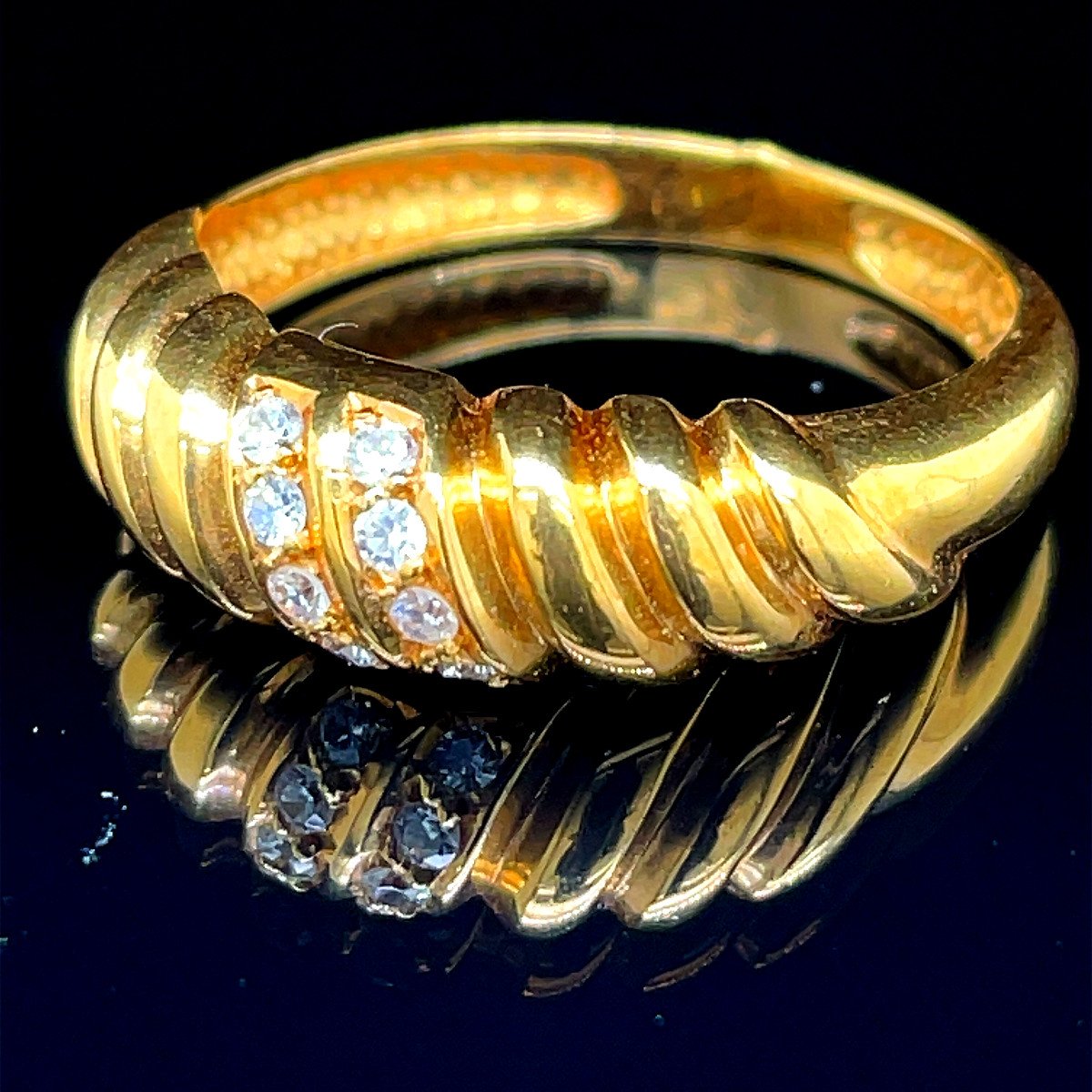 Godron Yellow Gold Ring-photo-2