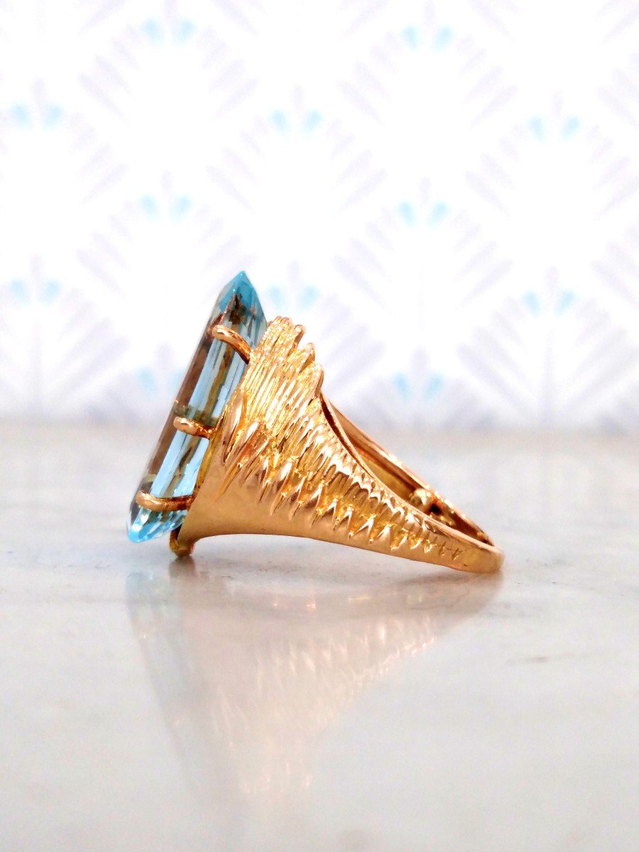 Yellow Gold Aquamarine Ring-photo-2