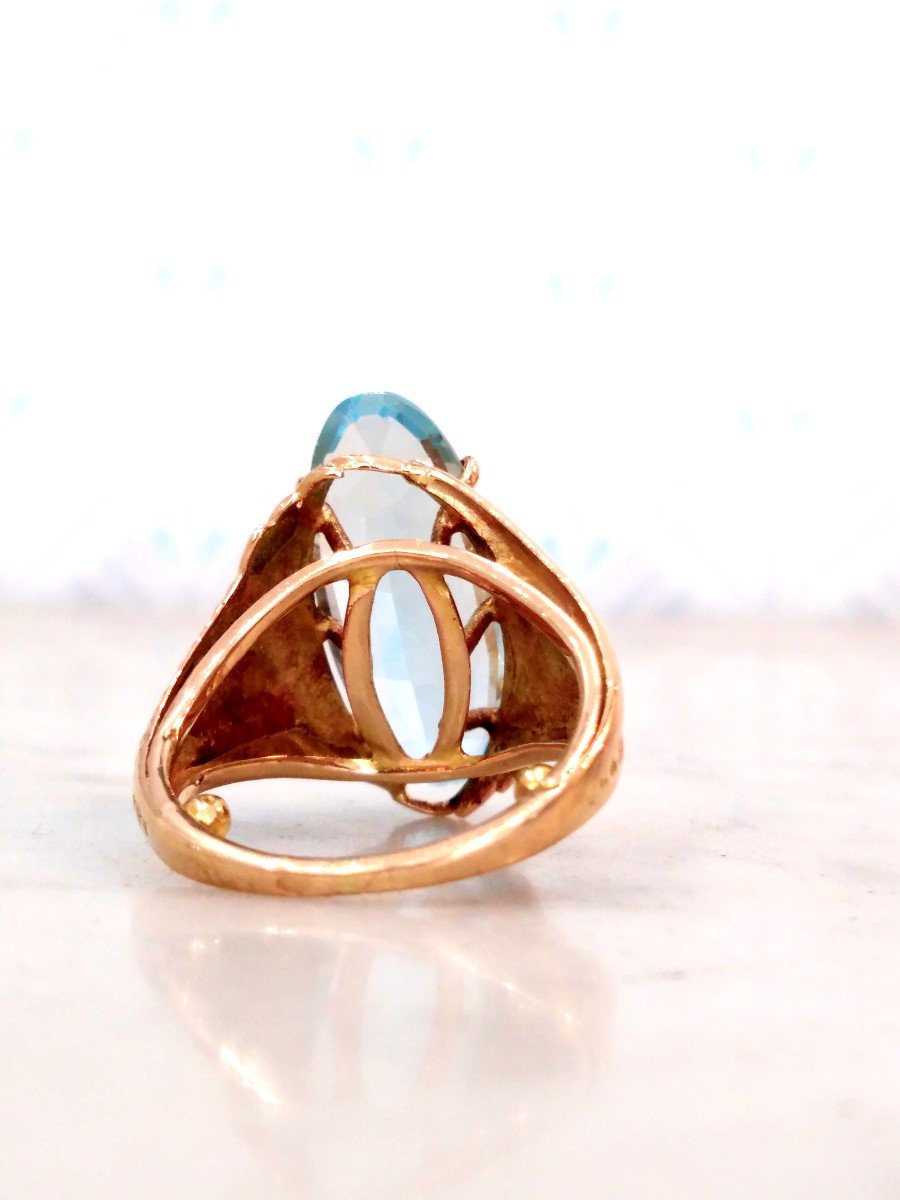 Yellow Gold Aquamarine Ring-photo-3