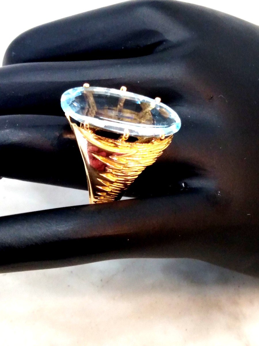 Yellow Gold Aquamarine Ring-photo-1