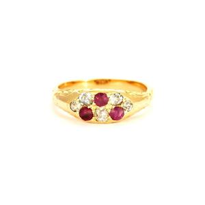 Old Ruby Diamond Garter Ring