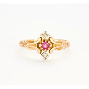 Art Nouveau Ruby Diamond Ring