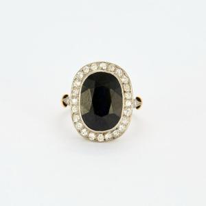 Pompadour Art Deco Sapphire Ring