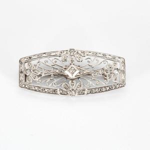 Art Deco Diamond Plaque Brooch