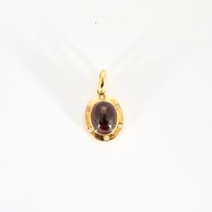 Garnet Cabochon Diamond Pendant