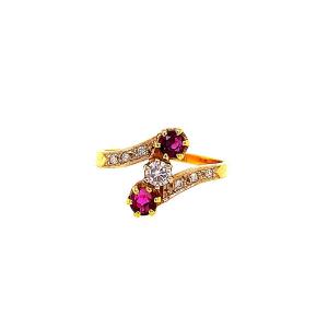 Ruby Diamond Trilogy Ring