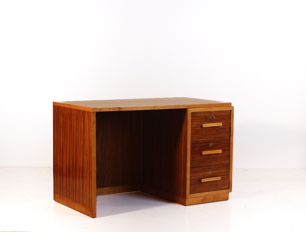 French Art Deco Desk In Zebrano-photo-2