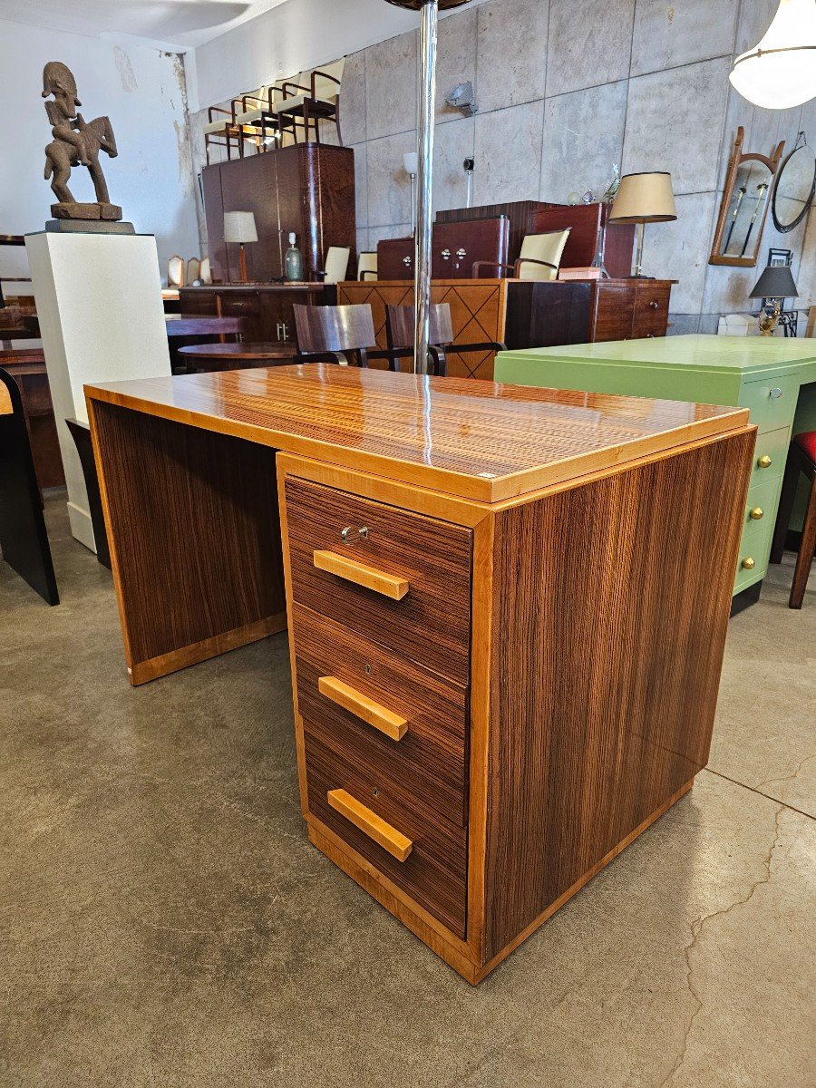 French Art Deco Desk In Zebrano-photo-5