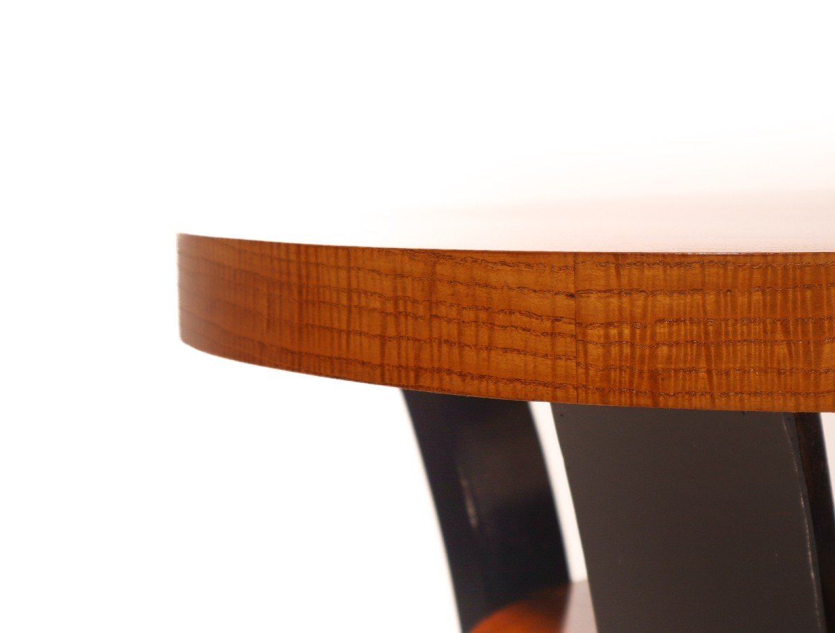 French Art Deco Pedestal Table In Ash Wood-photo-3