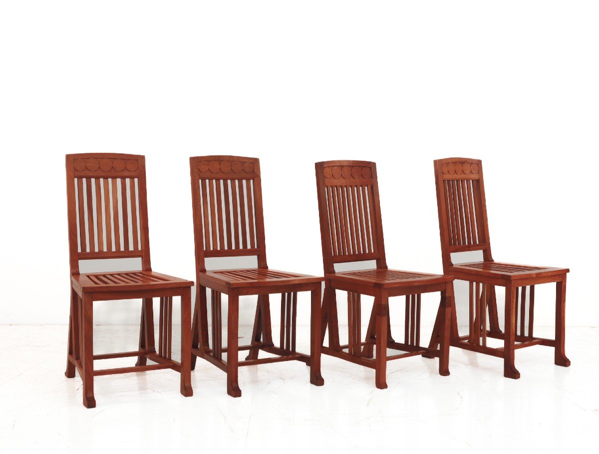 Set Of 4 Chairs Attributed To Victor Register  -photo-4