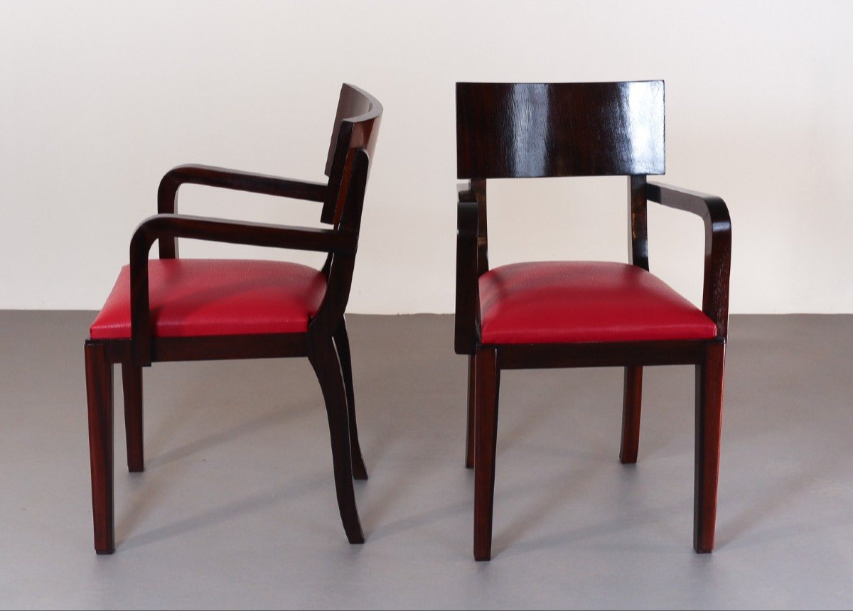 Pair Of Art Deco Bridges Armchairs -photo-2