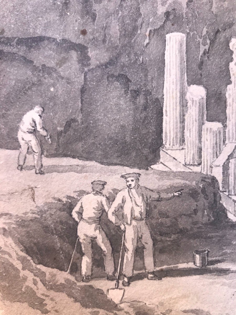 Anton Schranz(attr) Corfù - Excavations of the Temple of Artemis - Grece - Greek Athens-photo-1