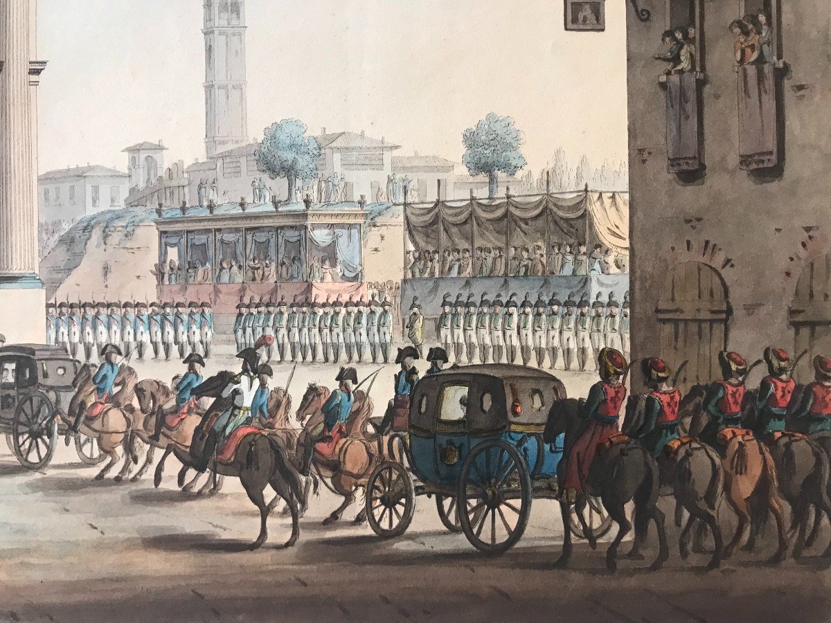 A.Sanquirico- Entrée de Napoléon à Milan- Porta Ticinese -1805 Italie- Grand Tour -Impero-photo-3