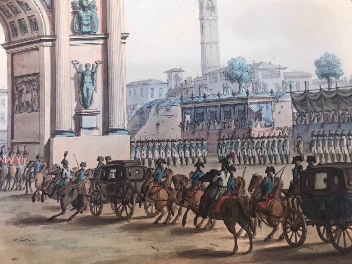 A.Sanquirico- Entrée de Napoléon à Milan- Porta Ticinese -1805 Italie- Grand Tour -Impero-photo-7