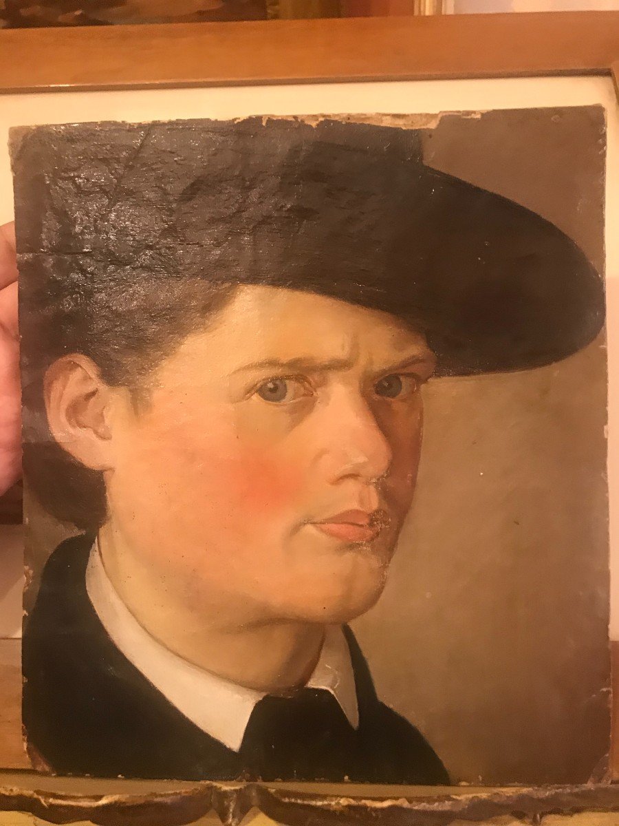 Portrait Of A Man With A Hat - Ca. 1820 - Italy Germany France  Grand Tour-photo-4