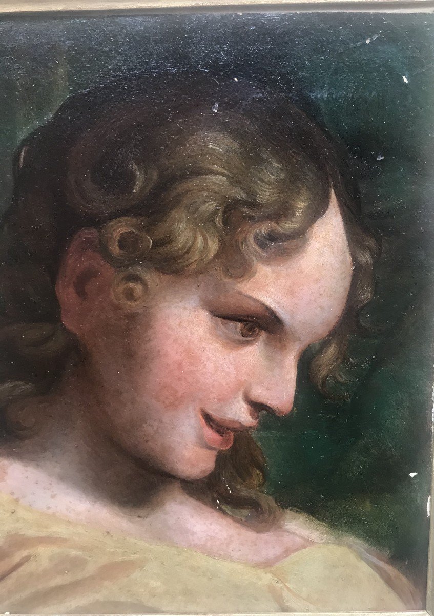 Detail Of The Portrait Of An Angel By Correggio - Italy Grand Tour-photo-2