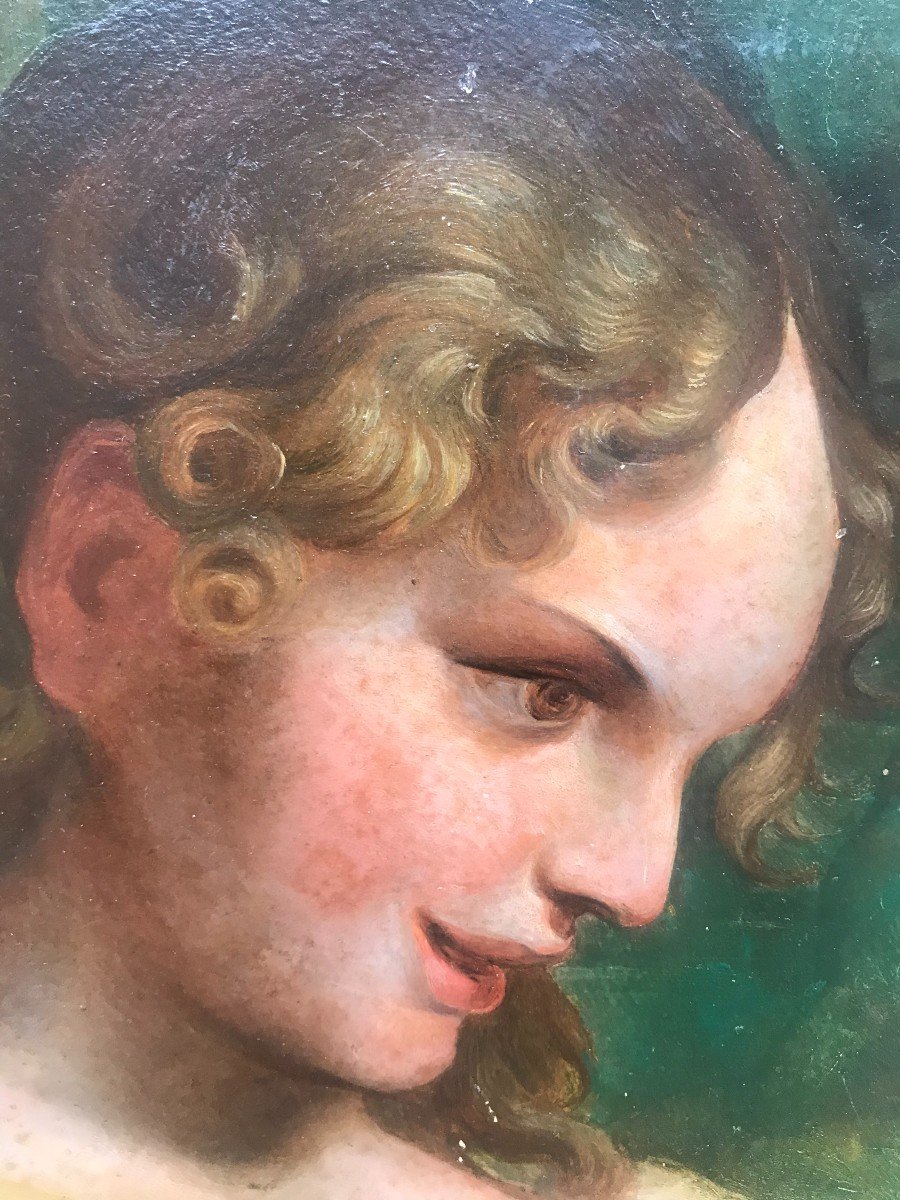 Detail Of The Portrait Of An Angel By Correggio - Italy Grand Tour-photo-3