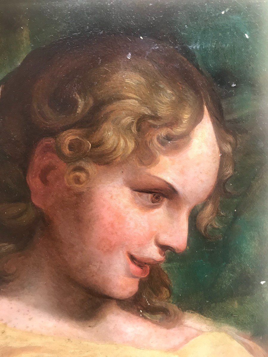 Detail Of The Portrait Of An Angel By Correggio - Italy Grand Tour-photo-1