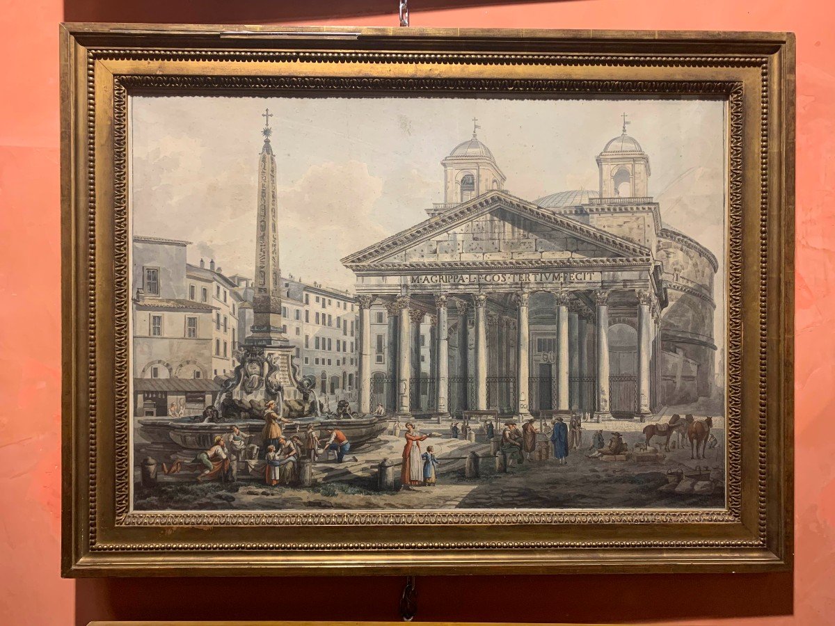 A.l. Ducros -g. Volpato - View Of The Pantheon In Rome - Italy Grand Tour Switzerland-photo-3