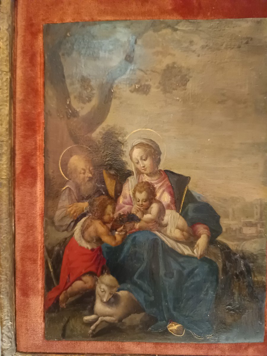 Sainte Famille Avec Saint Jean, Entourage Du Peintre Allemand Johann Rottenhammer-photo-2