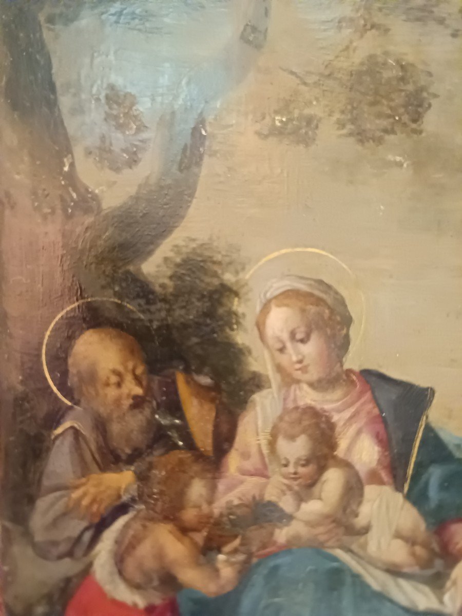 Sainte Famille Avec Saint Jean, Entourage Du Peintre Allemand Johann Rottenhammer-photo-3