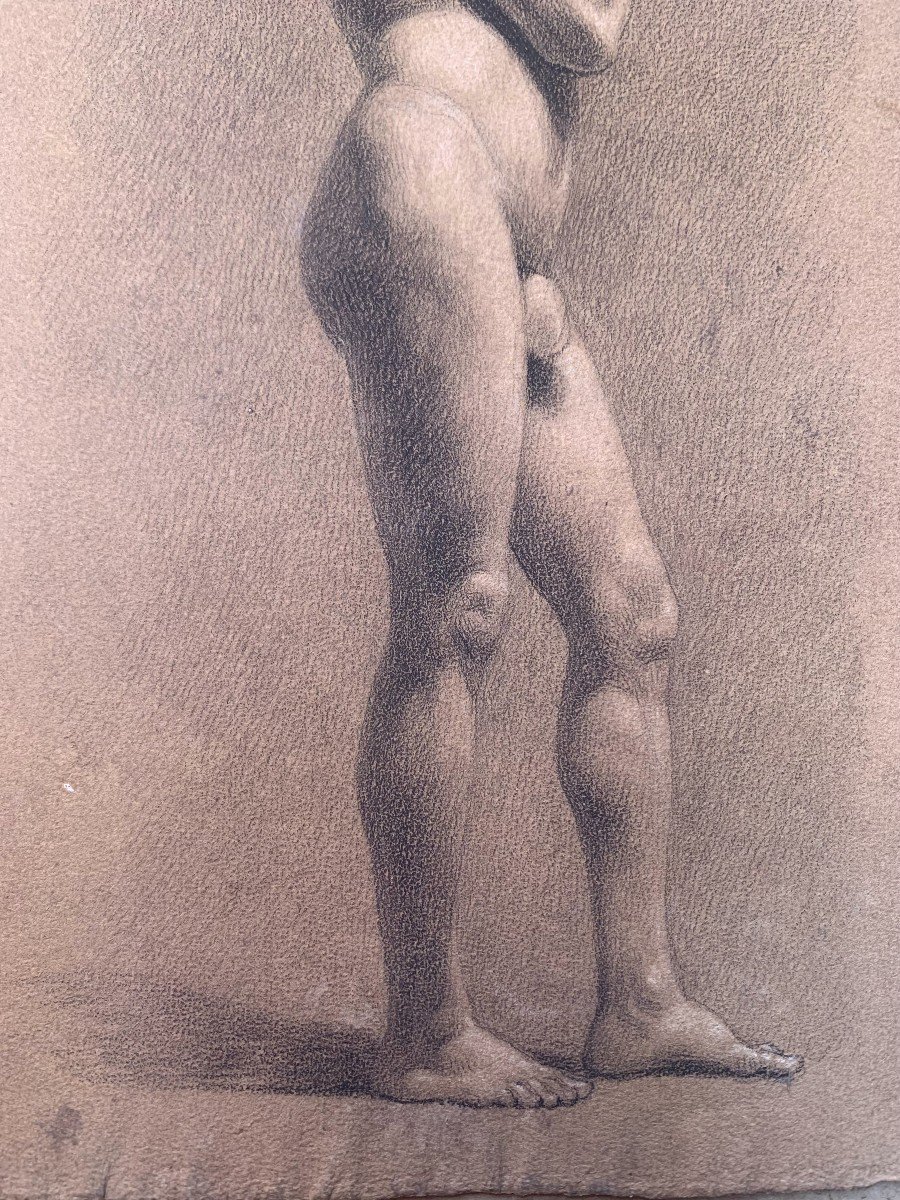 Drawing Of 2 Academicians - 1820 Ca Academy Male Nude -photo-5