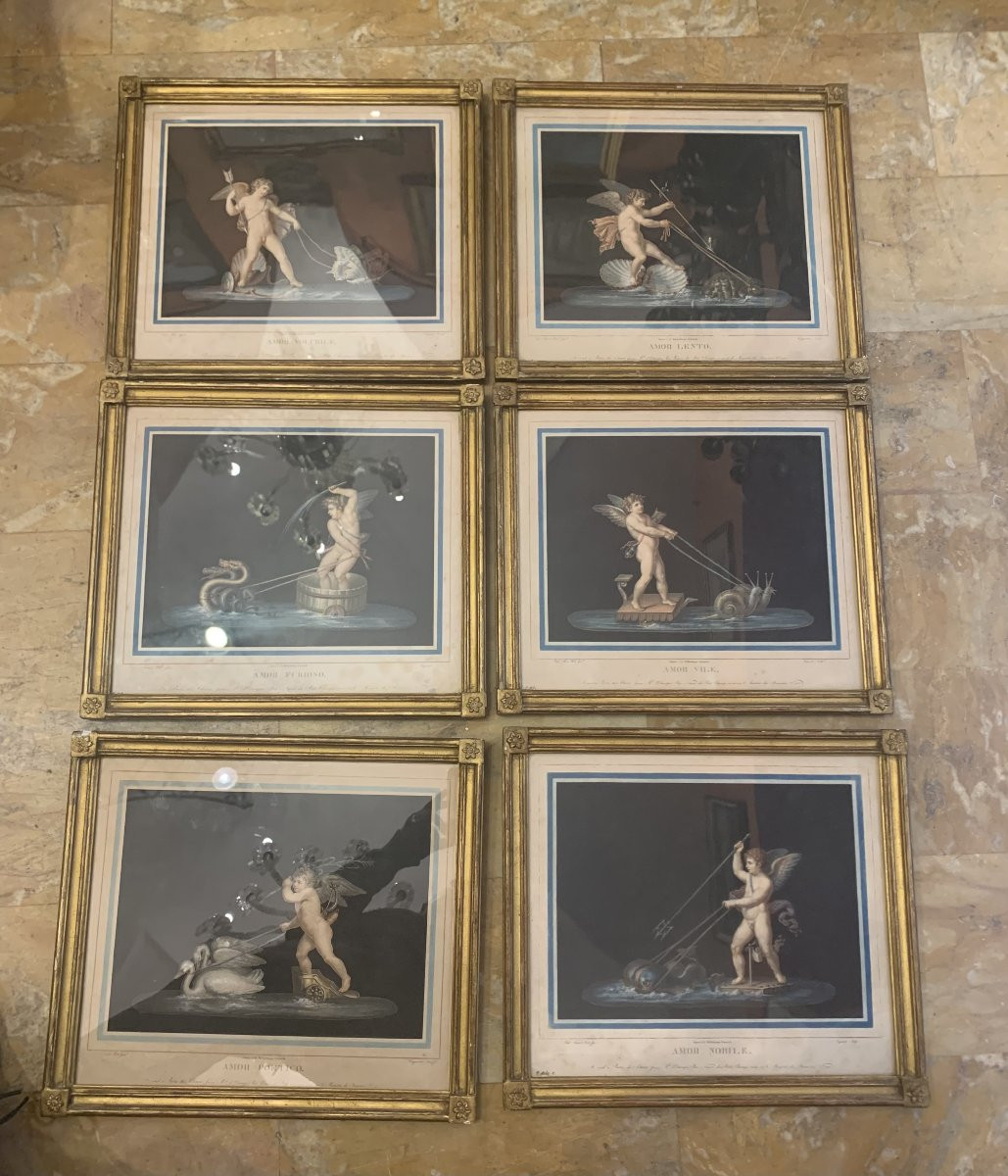 Pierre Charles Coqueret,  Six Scènes De Putti - Vers 1810 Italie France Rome Grand Tour-photo-4