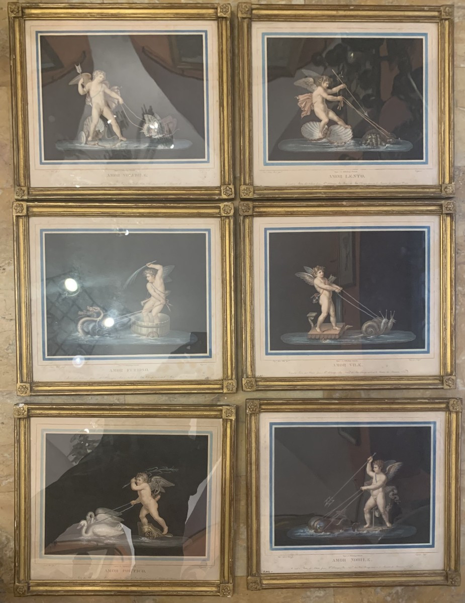 Pierre Charles Coqueret,  Six Scènes De Putti - Vers 1810 Italie France Rome Grand Tour