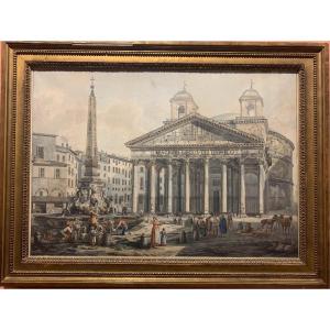 A.l. Ducros -g. Volpato - View Of The Pantheon In Rome - Italy Grand Tour Switzerland