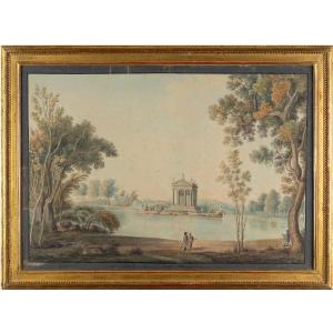 Ecole Italienne - Vue De Rome  Villa Borghese - Grand Tour Fin XVIIIe S. Italie Italienne