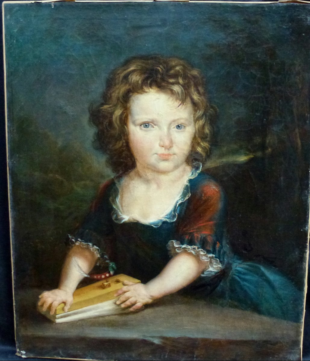 Portrait Of Young Girl French School From The XVIIth - XVIIIth Century Oil / Canvas