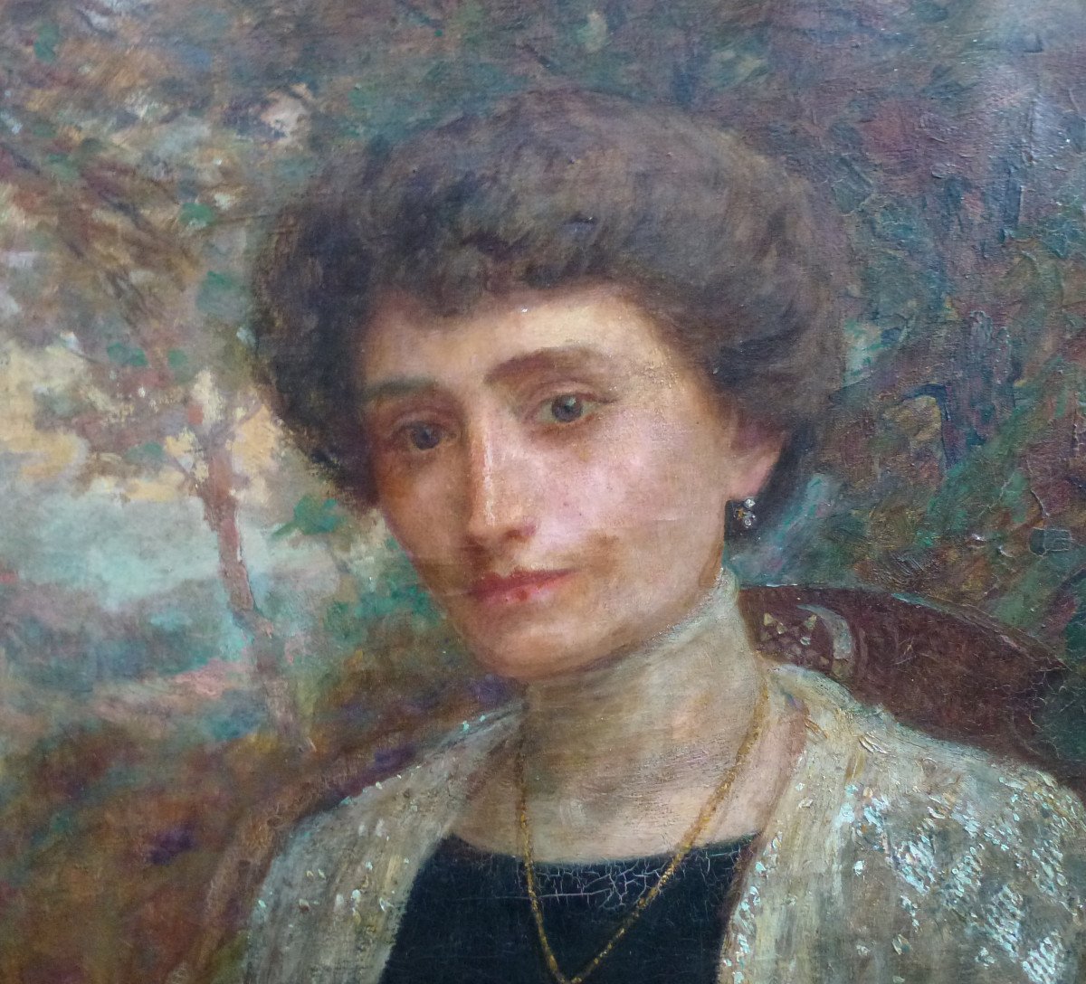 Albert Charpentier Portrait Of Woman Oil / Canvas Early 20th Century 1912-photo-1