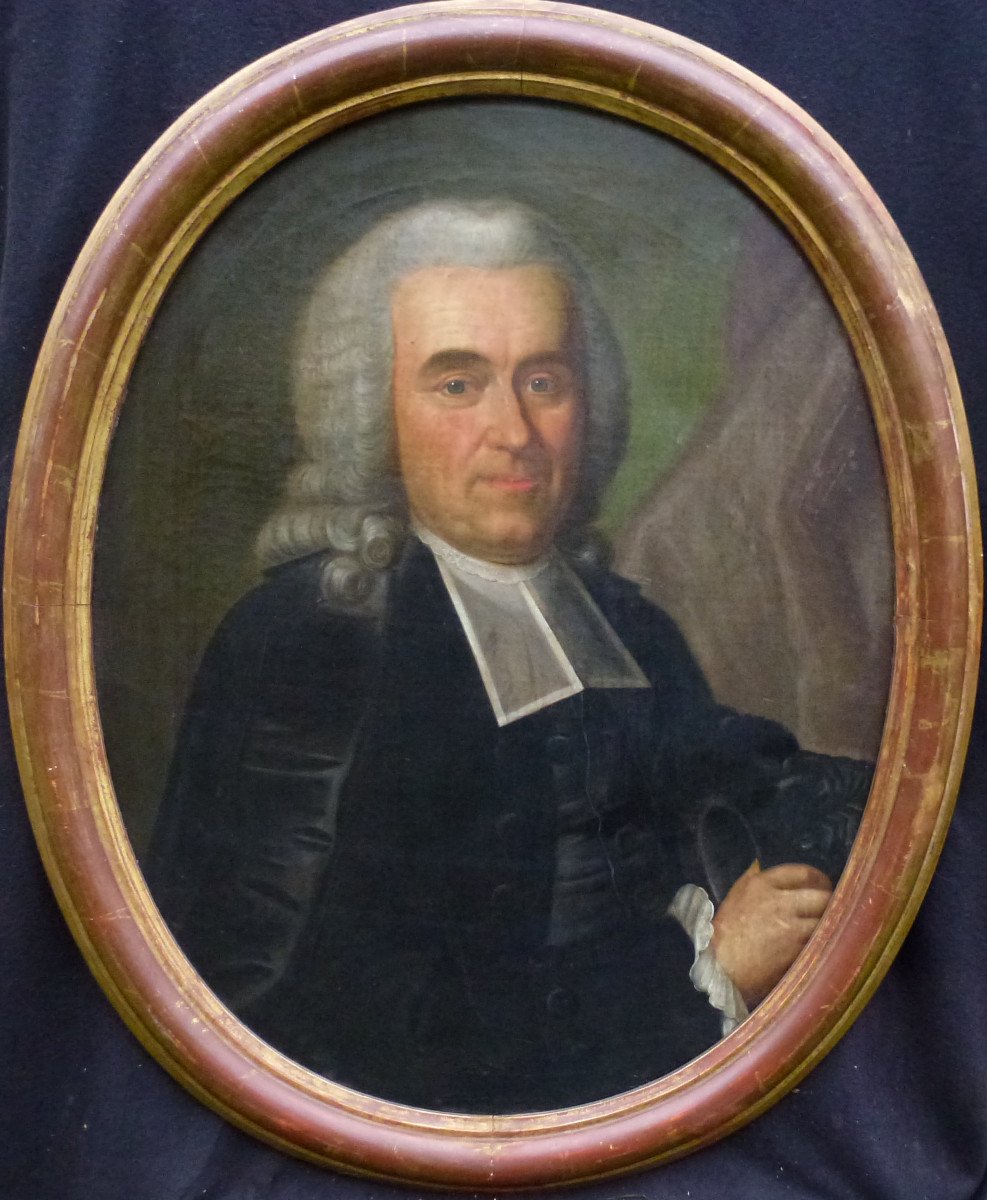 Portrait d'Homme Johann Effinger Epoque Louis XV Huile/toile Du XVIIIème Siècle