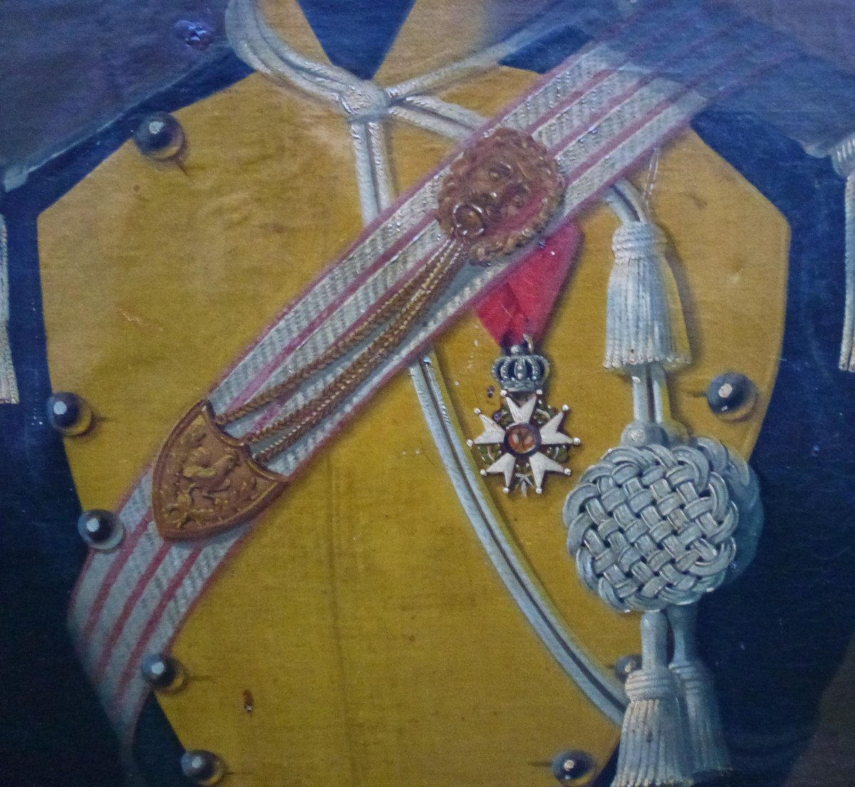 Portrait d'Homme Officier de régiment de lanciers sous Louis Philippe XIXème Siècle Huile/toile-photo-2