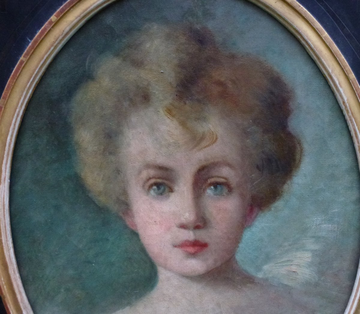 Portrait De Jeune Femme Ecole Française Fin XIXème Siècle Huile/toile-photo-2