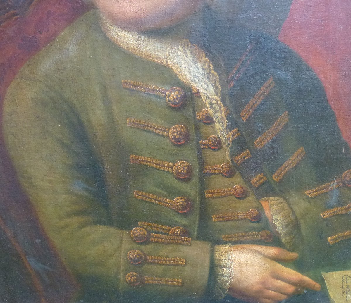 Portrait Of A Man From The Louis XV Period Oil / Canvas From The Eighteenth Century-photo-5