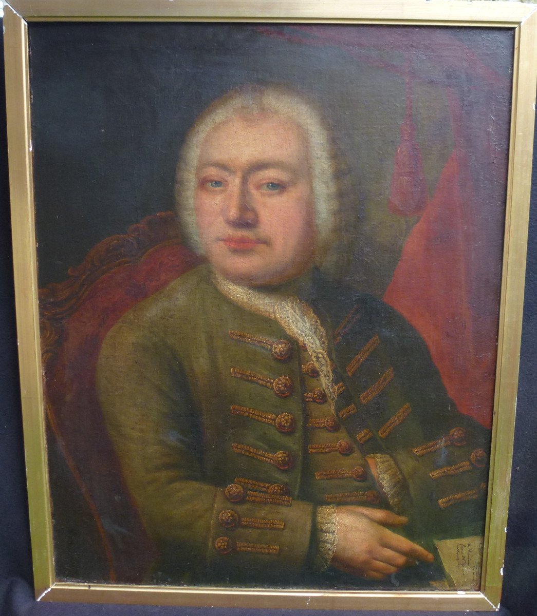 Portrait d'Homme d'Epoque Louis XV Huile/toile Du XVIIIème Siècle