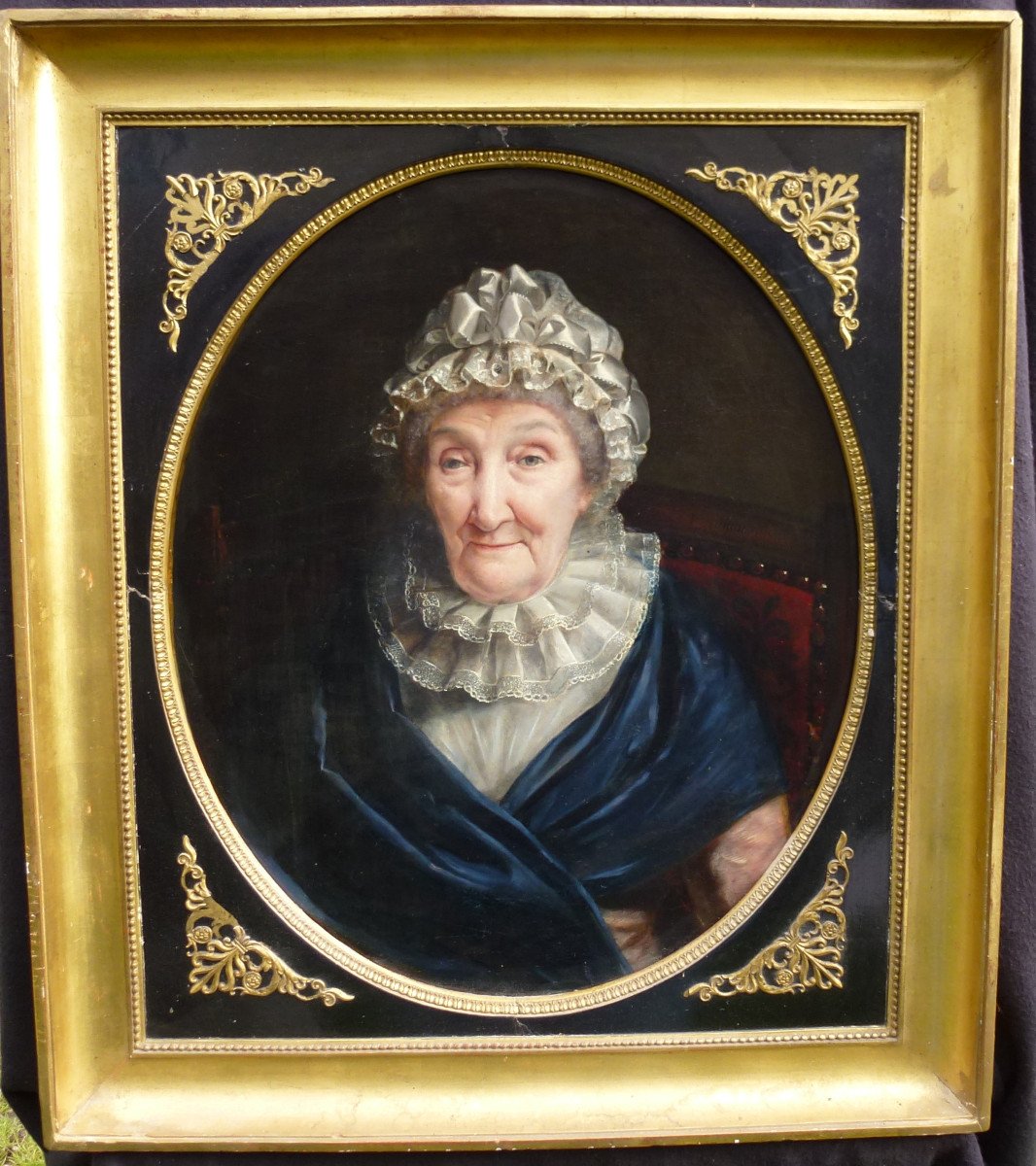 Portrait Of Woman English School Of The XIXth Century Oil / Canvas Signed